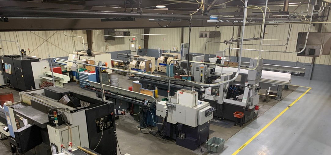 Forrest Machine Products Swiss machining area on the shop floor